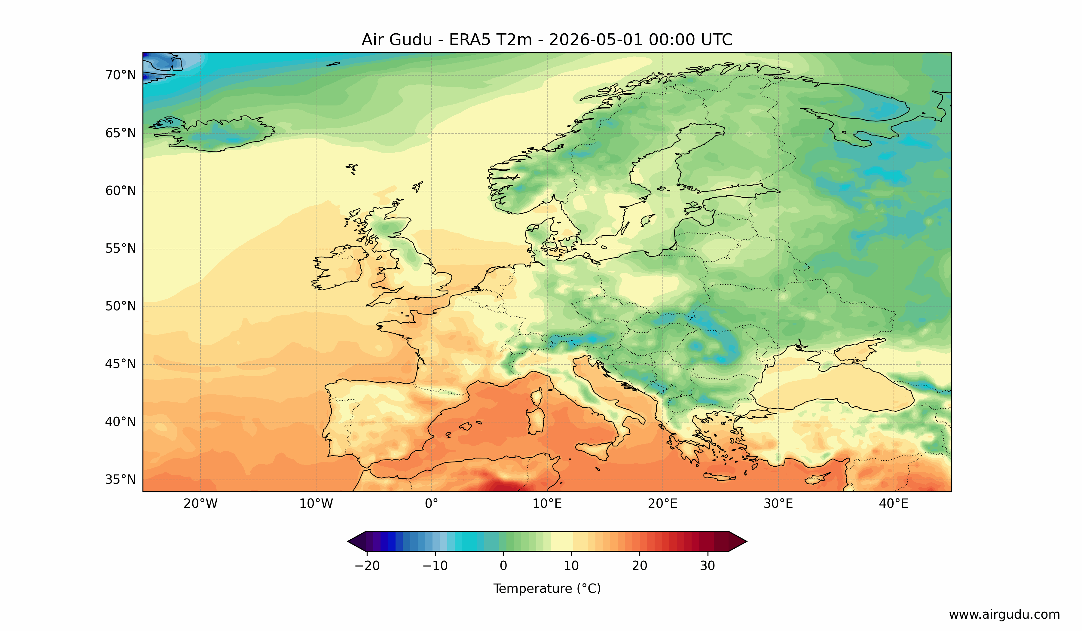 Visualization of surface temperature