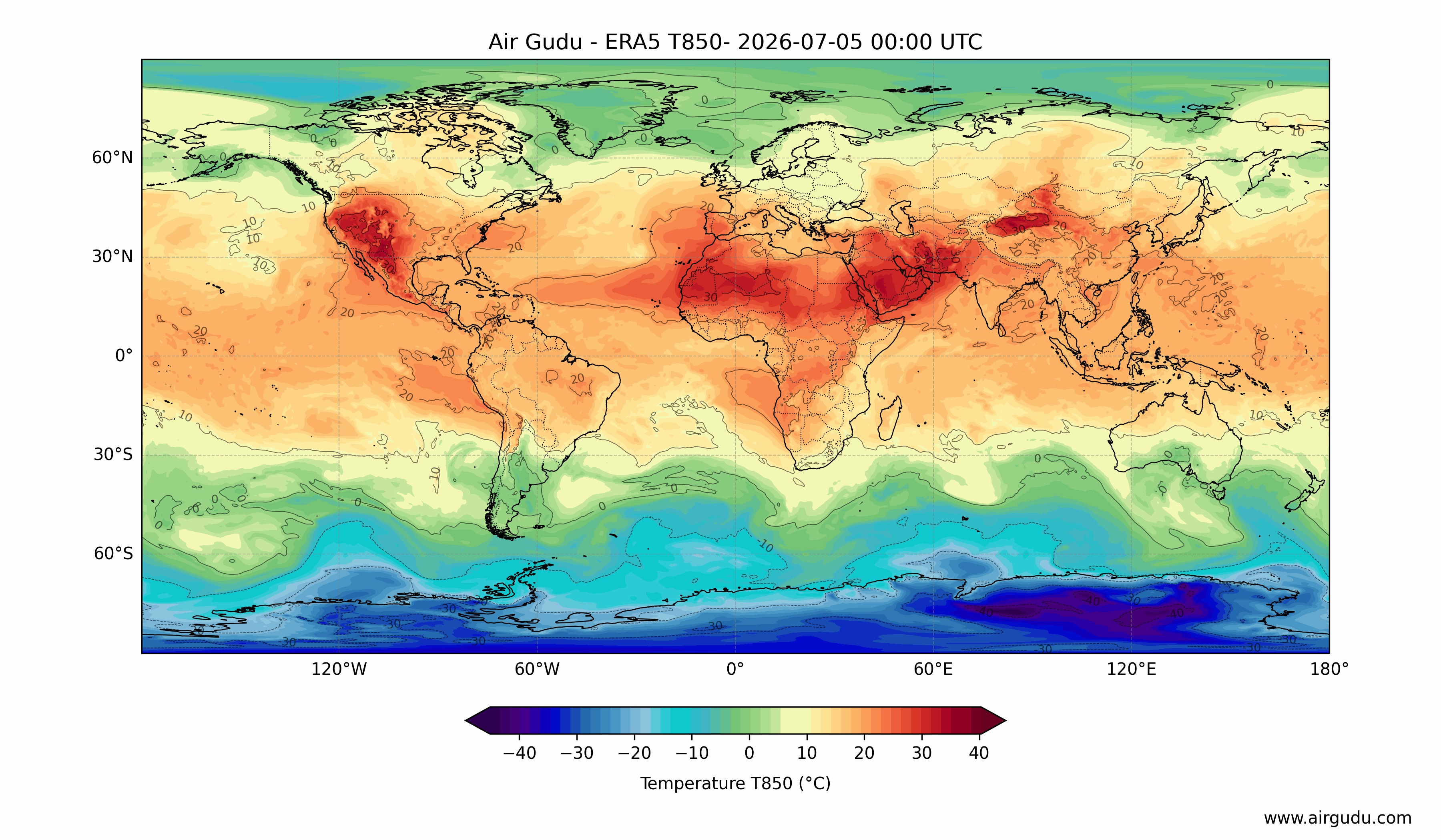 Visualization of surface temperature